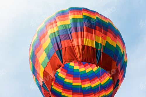 Preview: Colorful hot air balloon floating in blue sky