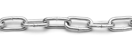 Preview: Metal chain on white background.