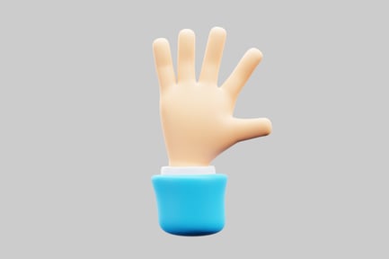 Preview: Cartoon hand with blue sleeve