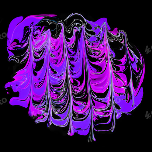 Preview: Close-up shot of thick paint of various bright colors flowing down and mixing together