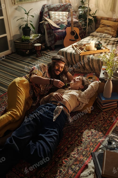 Preview: Sharing a Tender Moment in Cozy Bohemian Room