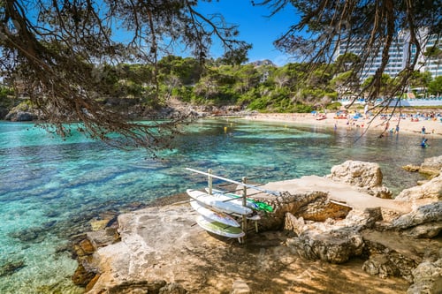 Preview: Peaceful panorama of Font de Sa Cala beach in Mallorca