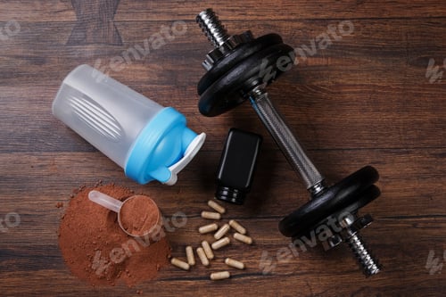 Preview: Dumbells and food supplements