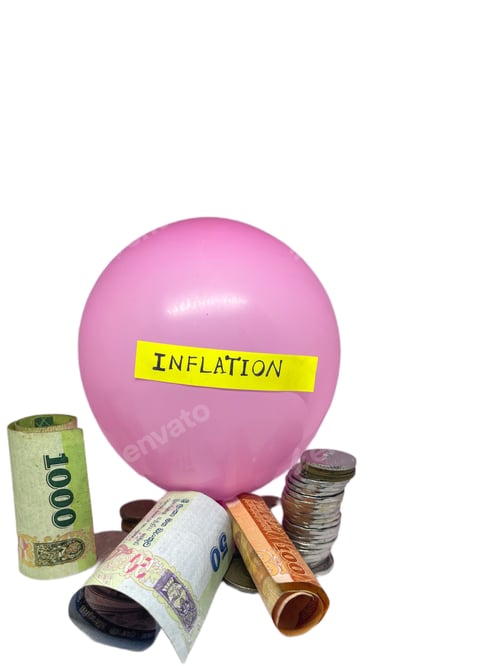 Preview: Global inflation concept demonstrated with a balloon.