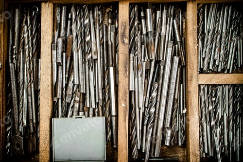 Preview: Various drill bits for drills.