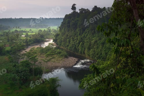 Preview: Beautiful morning view indonesia. Panorama Landscape with beauty color and sky natural light