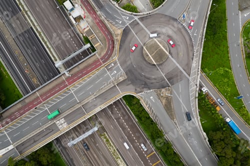Preview: Sha Tin, Hong Kong 14 june 2020: Top view of the traffic in Hong Kong