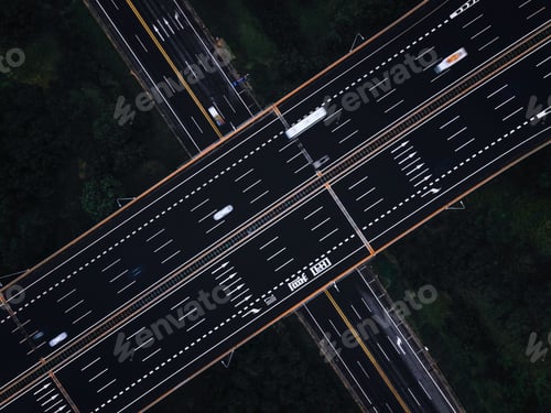 Preview: Top view of cars driving in highways