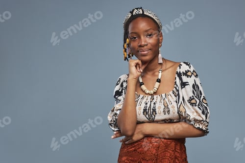 Preview: African girl in national costume and accessories