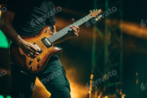 Preview: Guitarist Plays Electric Guitar on Stage at Concert