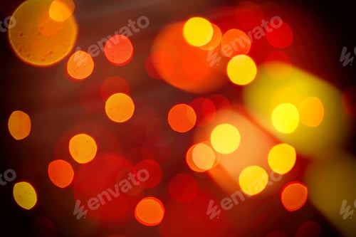 Preview: Christmas lights colorful bokeh background. Holiday festive atmosphere