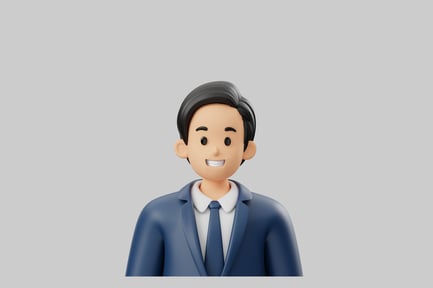 Preview: Cartoon businessman with navy suit