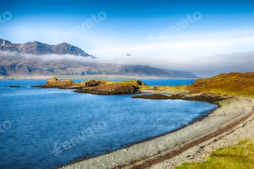 Preview: Landscape of Berufjordur fjord in Iceland