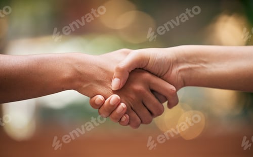 Preview: Handshake, closeup and partnership for contract, agreement and teamwork. Trust, support and shaking