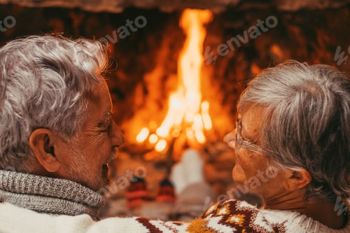 Preview: Old caucasian couple spending leisure time together at home. Loving romantic husband and wife