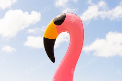 Preview: Pink flamingo on beach