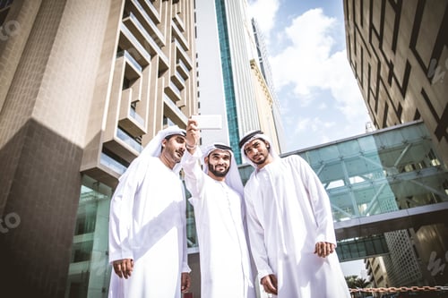 Preview: Arabian businessmen meeting outdoors
