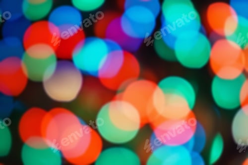 Preview: Background Abstract- Bokeh Blurry. Defocused- Festive Party. New Year- Beautiful Spark.