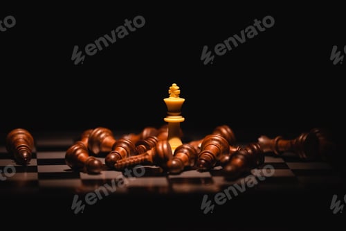 Preview: Chess board game of business teamwork ideas and competition or strategy ideas