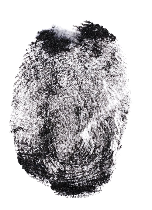 Preview: Black fingerprint on white background