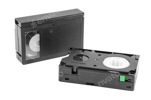 Preview: VHS-C video cassettes on white background