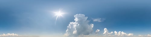 Preview: blue sky with beautiful clouds as seamless hdri 360 panorama view with zenith in spherical