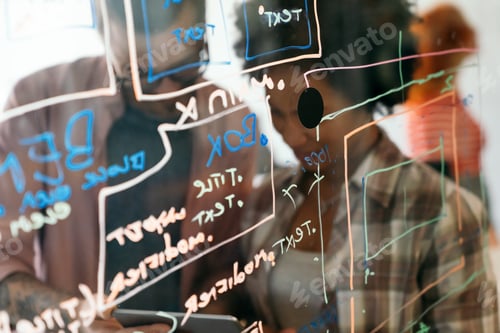 Preview: Portrait of african american female IT developer, programmer, designer working with programming code