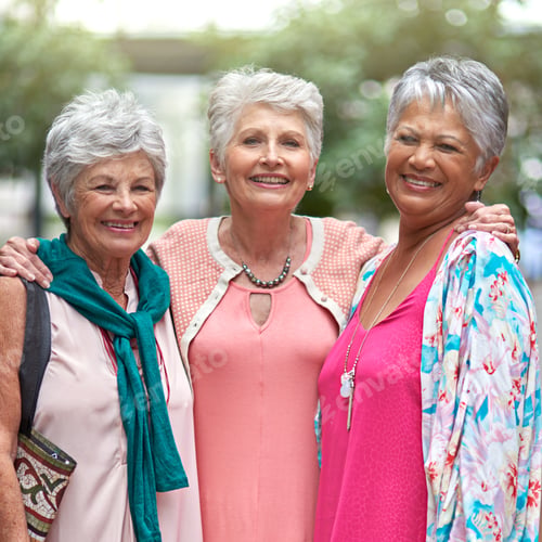 Preview: This mall has it all. Cropped portrait of a three senior women out on a shopping spree.