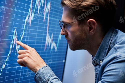 Preview: Adult man analyzing the results of work