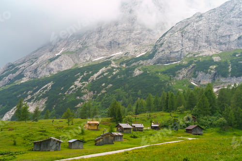 Preview: Mountain landscape along the road to Fedaia pass, Dolomites