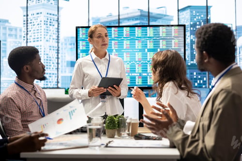 Preview: Diverse group of professionals meeting to discuss a new development strategy