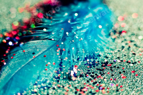 Preview: macro shot of feather and glitter
