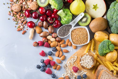 Preview: Selection of healthy rich fiber sources vegan food for cooking