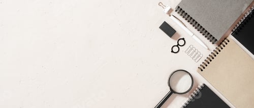 Preview: Banner with Office Stationery or Education Supplies