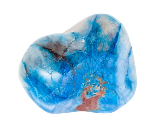 Preview: polished Shattuckite gem stone isolated on white