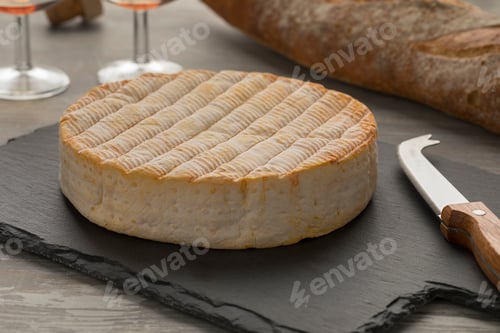 Preview: French Le Marcaire cheese on a cheeseboard