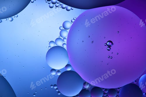 Preview: Beautiful abstract background from mixed water and oil in blue and purple color