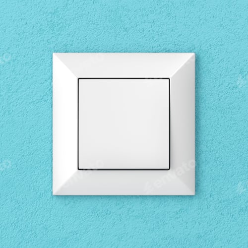 Preview: Light switch on blue wall