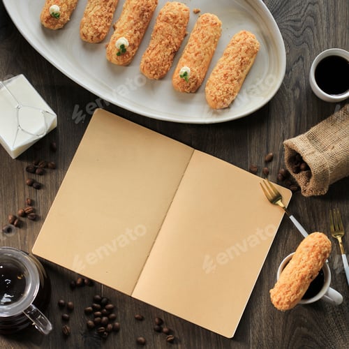 Preview: Blank Open Book for Cook Book/Recipe/Text