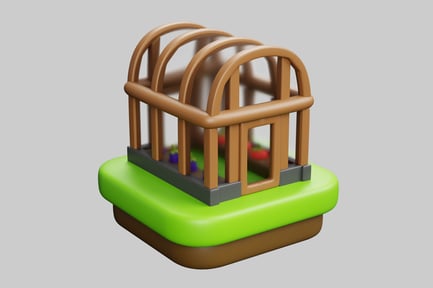 Preview: Cartoon style greenhouse mini garden