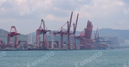 Preview: Stonecutter bridge, Hong Kong, 02 May 2018:- Stonecutter bridge and Kwai Tsing Container Terminals