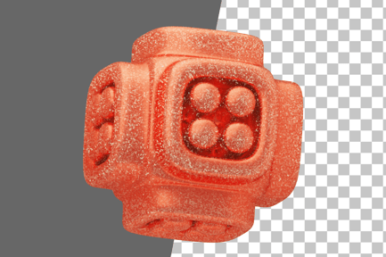 Preview: Glitter Abstract Red Beaded Cube 3D Icon