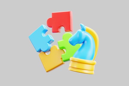 Preview: Colorful chess knight and puzzles