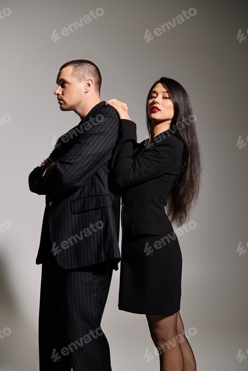 Preview: A beautiful young couple poses together in stylish outfits, showcasing their romance.