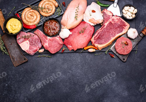 Preview: Assortment of various types of meat