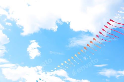Preview: Beautiful kites drifting in blue sky