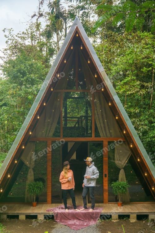 Preview: Couple near the A-frame house