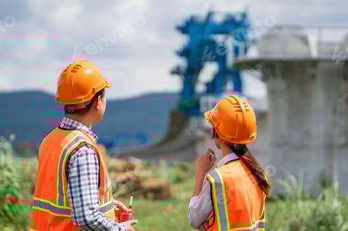 Preview: Engineers use a theodolite to survey and verify measurements for the road project.