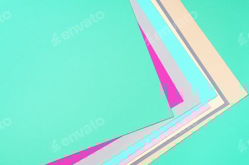 Preview: Colorful trendy green and pink paper background. Top view. Copy space