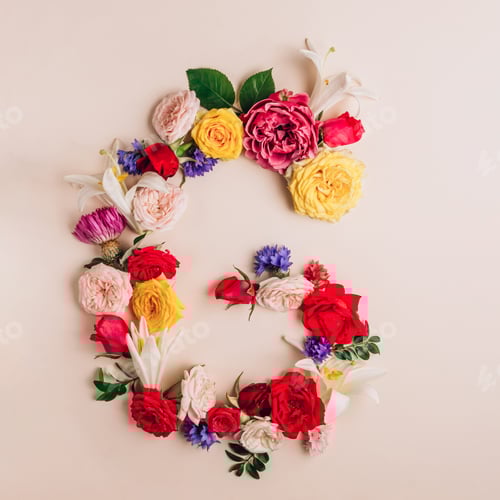 Preview: Letter made of real natural flowers